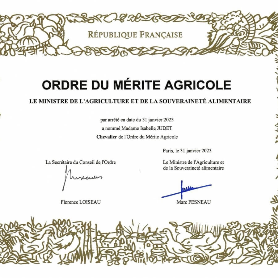 Isabelle Judet reçoit l’Ordre du Mérite Agricole